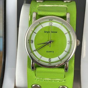 Vintage Accessories - Sergio Valente Vintage Lime Green & Silver Watch Vintage Accessories - Sergio Valente Vintage Lime Green & Silver Watch